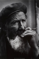 Impoverished Jew outside Warsaw's kosher kitchen.