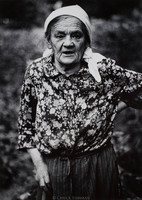 72 year-old Apolonia Rzymowska in her garden.  Rzymowska, a Polish Gentile, saved lives by feeding Jews hiding in the forests around her home in Kock.